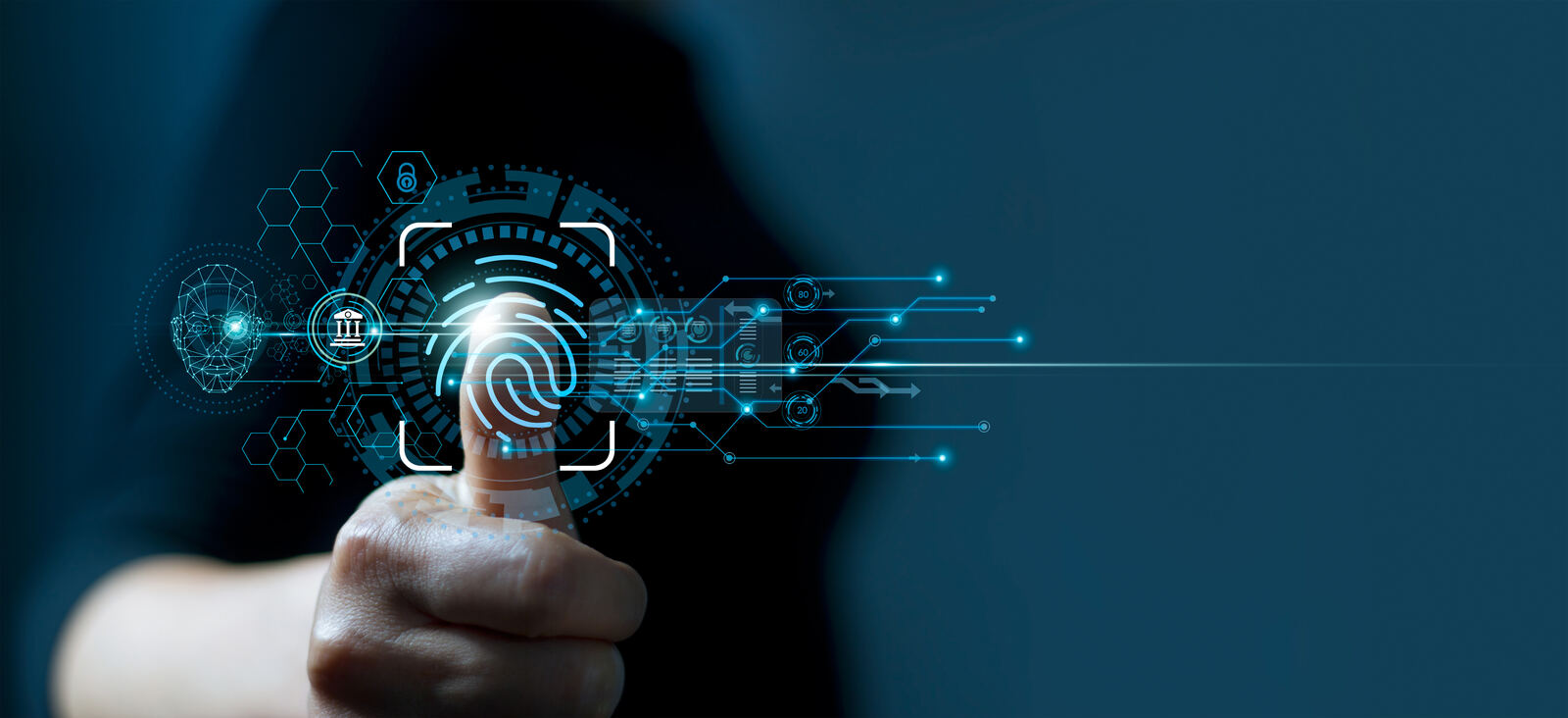 Biometric identity scan, representing governed agent identity